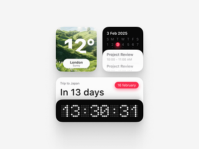 Weather, Date & Countdown Widgets calendar concept countdown data date event hig ios planer time timer ui ux weather widget