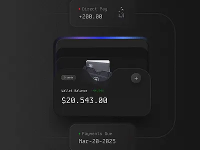 Wallet – Bento Dark ai aiautomation bento bentodesign designer designsystem figma hero herosection landingpage need ui uiux ux walletapp