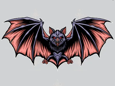 The bat esport mascot logo design artwork bat bats branding cartoon design drawing esport illustration logo mascot print reyyarts tshirt vector