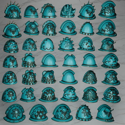 Chaos Space Marines shoulder pads 3d 3d art 3d model 3d printing 3d sculpting blender warhammer