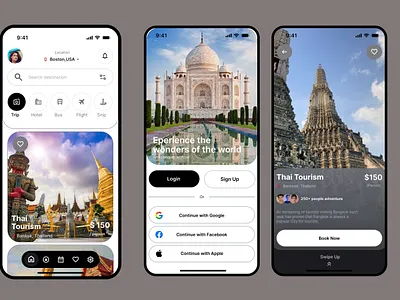 MOBILE APP- Travel booking branding ui visual design