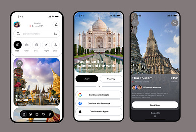 MOBILE APP- Travel booking branding ui visual design