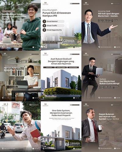 Real Estate Feed Design Reference - Brown Theme branding design graphic design illustration manipulationart poster typography