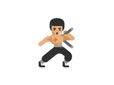 Fighting character fighting flat icon illustration sport vector art