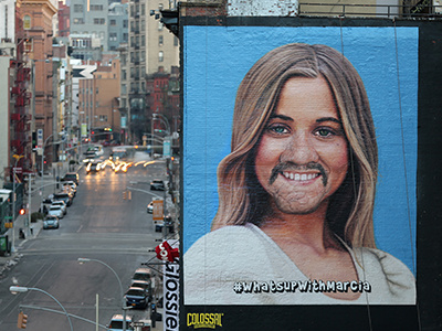 Marcia Mural 4 bbdo brady bunch colossal media handpaint marcia brady mural nyc