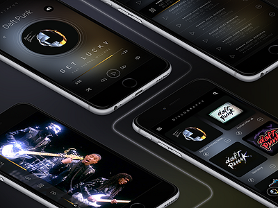 Daft Punk Tribute daft punk design get lucky interface music player uiux