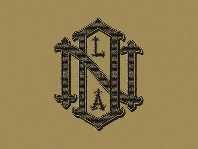 NOLA black gold monogram new orleans nola