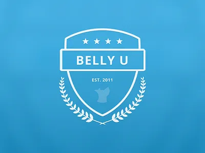 BellyU badge belly blue brand chicago flop illustration logo