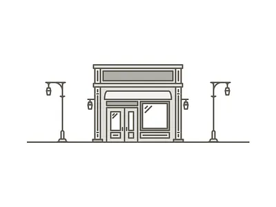 Vector Building building cafe house light real estate shop street