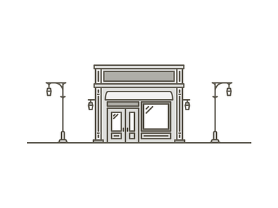 Vector Building building cafe house light real estate shop street