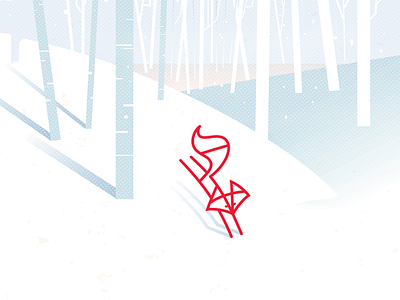 Winter Run bruner fox illustration mike monoline run winter