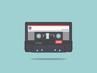 Tape cassette illustration music old school vector