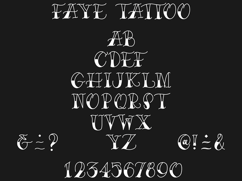 Faye Tattoo alphabet design drawn font hand lettering lettering tattoo type typography