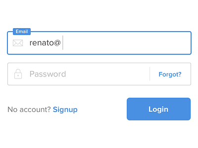 Login form with label on focus account button focus form input label login ui