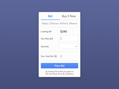 Auction Bidding Mechanic auction bidding ui ux