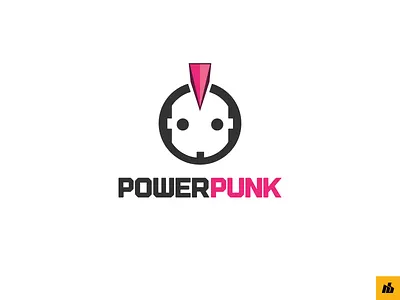Power Punk edgy logo pink power punk simple