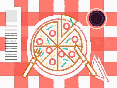 Pizza Time food lunch newspaper pepper pizza tomato vector wine