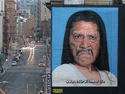 Marcia Mural 7 bbdo brady bunch colossal media danny trejo handpaint marcia brady mural nyc