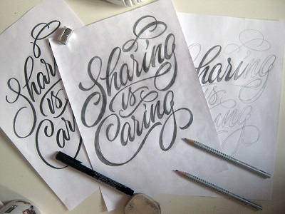 Logo "Sharing is Caring" USA. (Project for Charity) art design font hand lettering logo logotype print type
