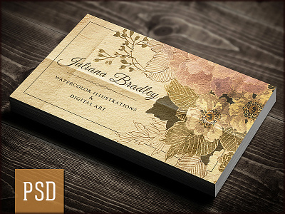 Retro Artist Business Card PSD Template branding business card design illustration photoshop print psd retro template texture typography vintage