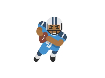 Football character flat football icon illustration nfl player sport vector art
