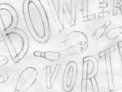Smashin' pins bowling lettering motion