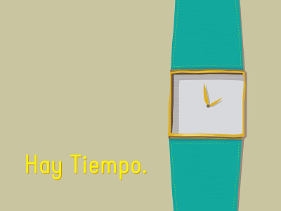 There's Time. español gold reloj sketches turquoise vector watch