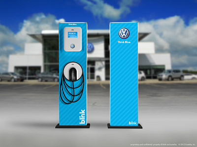 Work for Volkswagen (Electric Vehicle Wrap) blink blue stripes design design concept ecotality design electric vehicle charger electric vehicle wrap ev volkswagen vw wrap wrap design ev charger