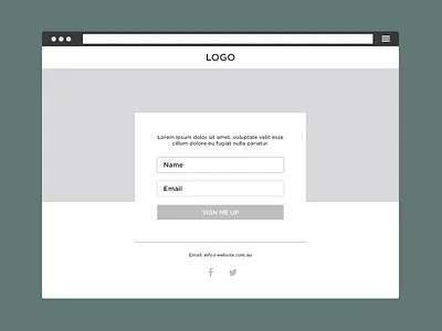 Sign Up wireframe concept bold clean concept sign up simple ui ux wireframe