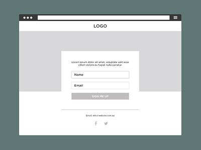 Sign Up wireframe concept bold clean concept sign up simple ui ux wireframe