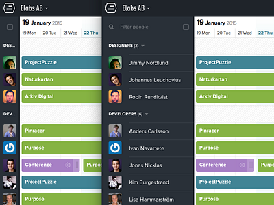 Sidebar Collapsed/Expanded collapsed expanded projects schedule scheduling sidebar timeline toggle