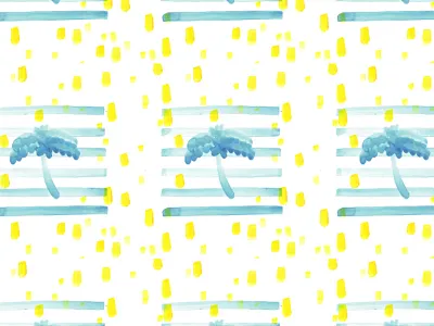 Stripes, dots and palm trees pattern dots palm pattern stripes watercolor