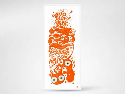 Evolution creature evolution eyes illustration metamorphosis mutation orange print sketch slime species vector