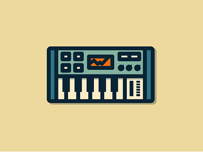 Keyboard Synthesizer bold branding electronic icon icons illustration keyboard logo music print synthesizer vector