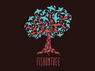 FISHONTREE concept fish fish on tree logo tree