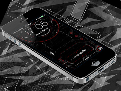 iPhone 5 Techy Lockscreen 2 ai futuristic iphone lockscreen ui wallpaper