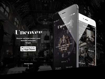 Uncover Awesome App feed food iphone app location map mobile user profile restaurant search search app user profile