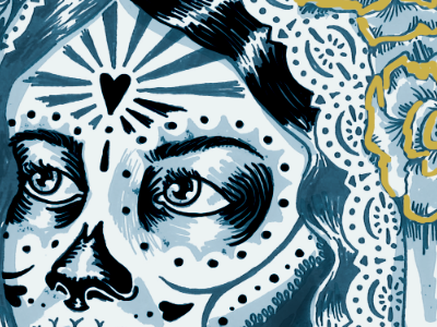 Dia de los Muertos day of the dead design dia de los muertos drawing hand lettering illustration in progress ink