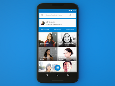 Google Dialer - Speed Dial design motion