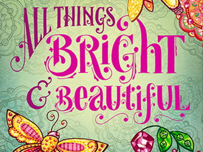 Bright Beautiful Journal cover-finish color hand lettering illustration pattern typography