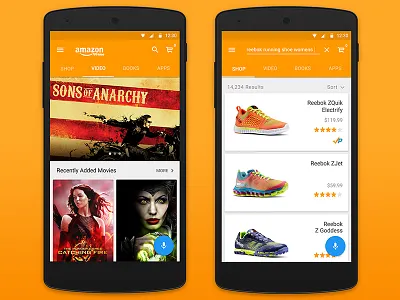 Amazon Material Design app design material design mobile motion shopping ui ux