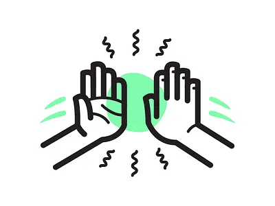 Hi5 celebrate high five icon illustration team vector