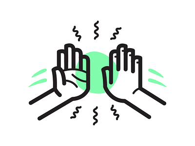 Hi5 celebrate high five icon illustration team vector