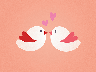 Lovebirds bird cute heart love pink valentine