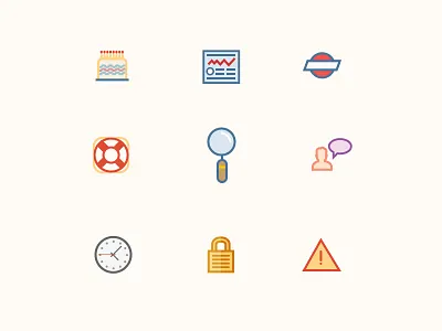 January Icons graphics icons illustrations vector
