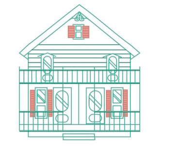 Beach House Illustration adobe illustrator architecture geometry home house illustration