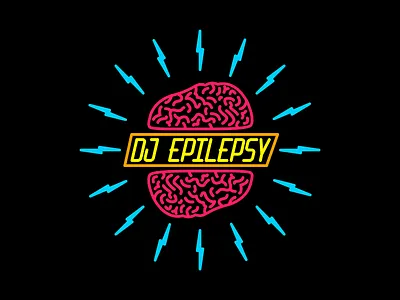Dj Epilepsy Logo brain custom type dj lightning logo music typography