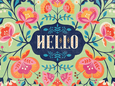 Hello Floral Illustration floral illustration pattern surface design