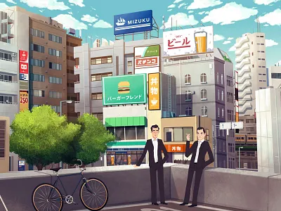 Yakuza Summer city illustration japan urban yakuza