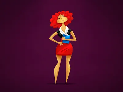 Elli character girl illustration lady office